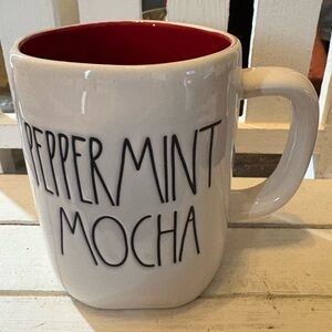 Rae Dunn Peppermint Mocha Mug - White and Red